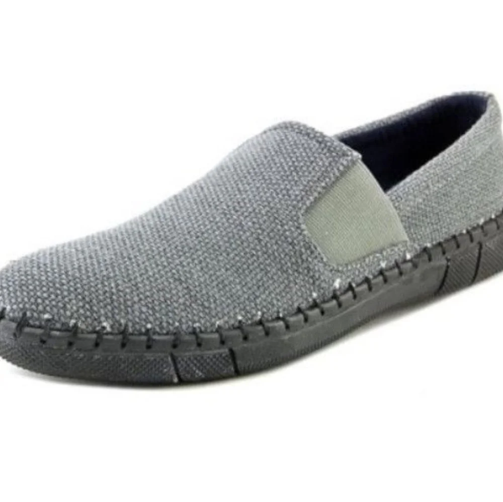 Robert Wayne Men Shoes Walking Comfort Canvas Sneakers Road Slip-On Loafer Grey
